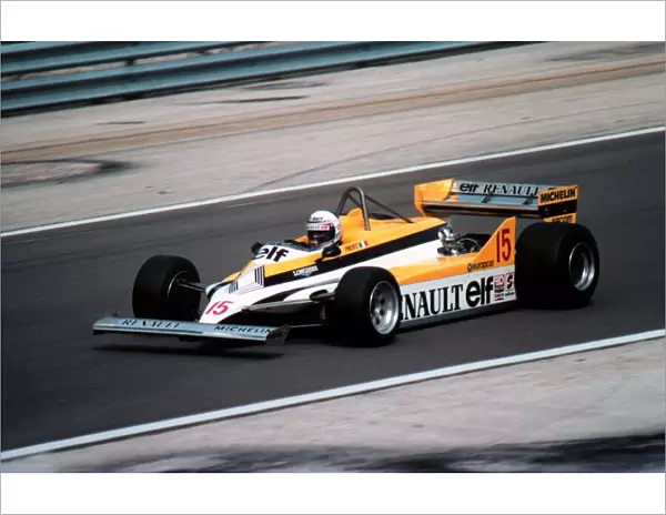 Formula One World Championship: Alain Prost Renault RE30 en route to his first victory and on home soil
