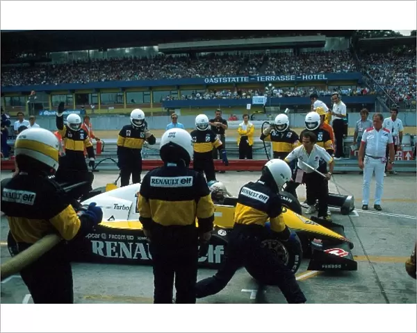 Formula One World Championship: Alain Prost Renault RE40 finished 4th despite the loss of fifth gear