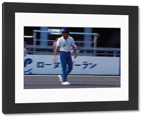 Formula One World Championship: Ayrton Senna takes a walk around the paddock