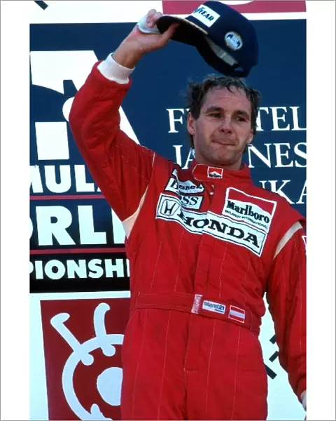 Formula One World Championship: Race winner Gerhard Berger took the top step of the podium thanks to an agreement between Ayrton Senna and the