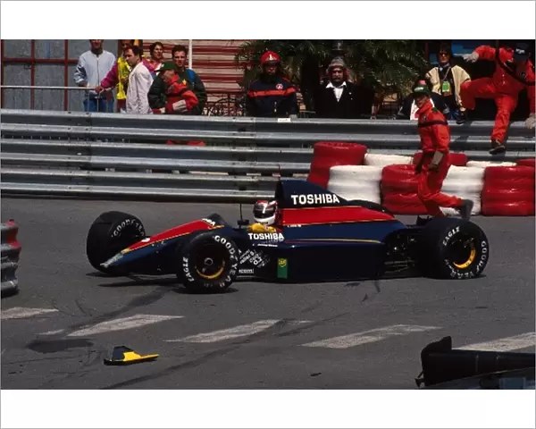 Formula One World Championship: Aguri Suzuki Larrousse Lola 91 crashed out of the race