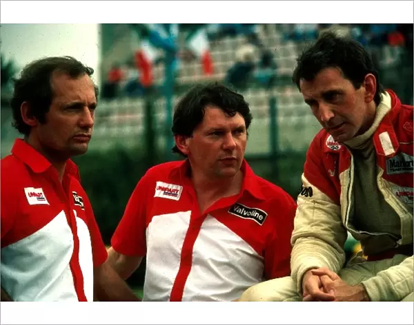 Formula One World Championship: L to R: Mclaren Boss Ron Dennis, Designer John Barnard and John Watson