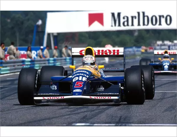 Portuguese Grand Prix: Nigel Mansell Williams Renault FW14 was disqualified for having his tyre replaced outside of his pit box when his mid