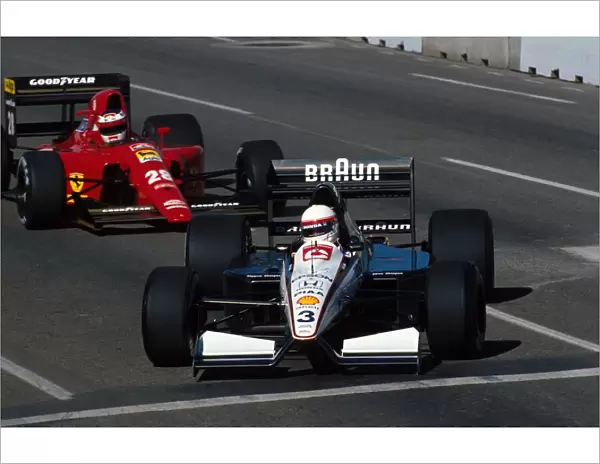 Formula One World Championship: Satoru Nakajima Tyrrell 020 leads Jean Alesi