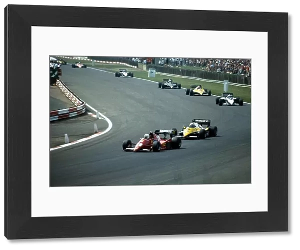 Formula One World Championship: The Ferrari of Rene Arnoux under pressure from Alain Prosts Renault