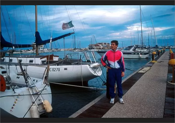 Formula One Drivers at Home Feature: Jarno Trulli at a local marina admiring the yachts