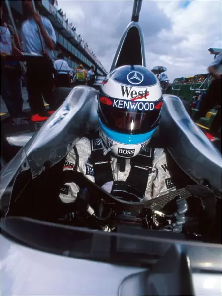 Formula One World Championship: Mika Hakkinen in the cockpit of his McLaren Mercedes MP4-13. He finished third