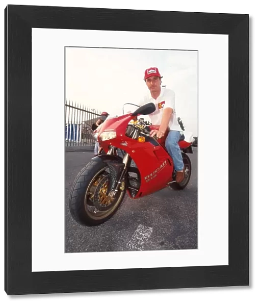 Formula One World Championship: Eddie Irvine with Ducati bike