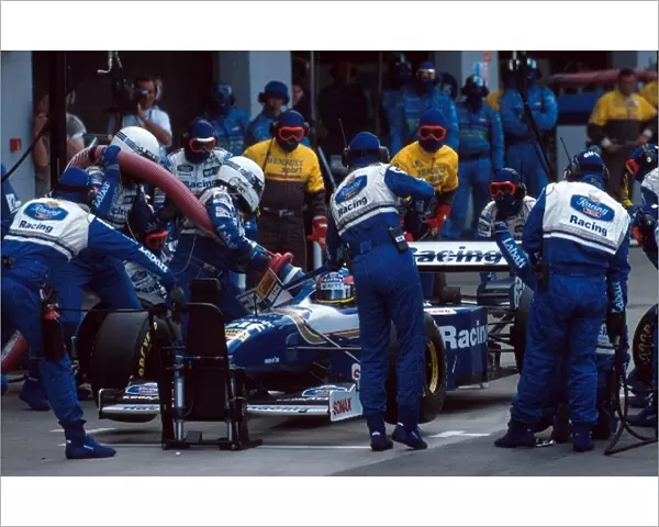Formula One World Championship: Race winner Jacques Villeneuve Williams FW18