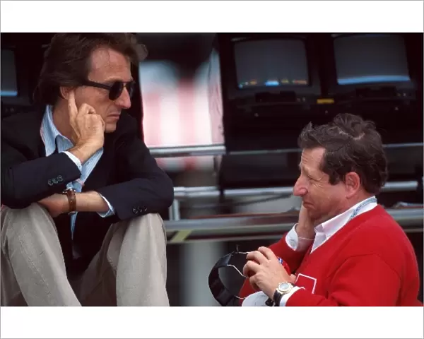 Formula One World Championship: Luca di Montezemolo Ferrari President and Jean Todt, right
