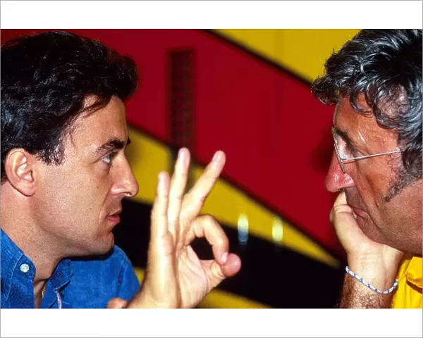 Formula One World Championship: Jean Alesi Benetton and Eddie Jordan Boss of Jordan GP