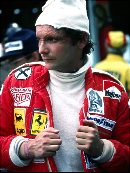 Formula One World Championship: Niki Lauda Ferrari, retired from the race on lap 21 with a broken fuel metering unit