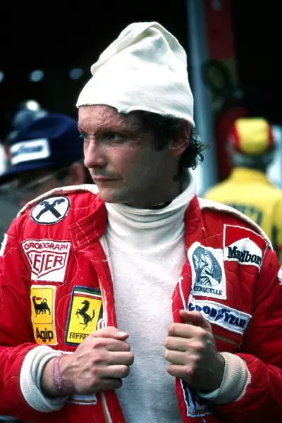 Formula One World Championship: Niki Lauda Ferrari, retired from the race on lap 21 with a broken fuel metering unit