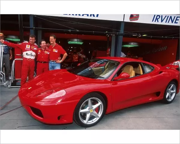 Formula One World Championship: The Ferrari 360 with Irvine, Todt and Schumacher behind