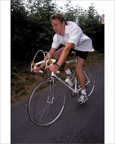 Jenson Button Lifestyle: Jenson Button keeps fit by riding a racing bike