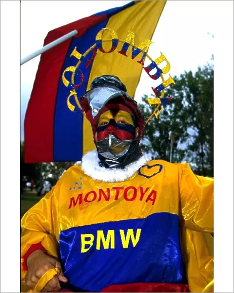 Formula One World Championship: A Juan Pablo Montoya fan goes to extremes to show his support for the Colombian driver