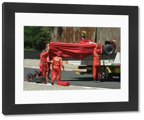 Formula One Testing: Michael Schumacher Ferrari F1 2001 had a huge crash during testing