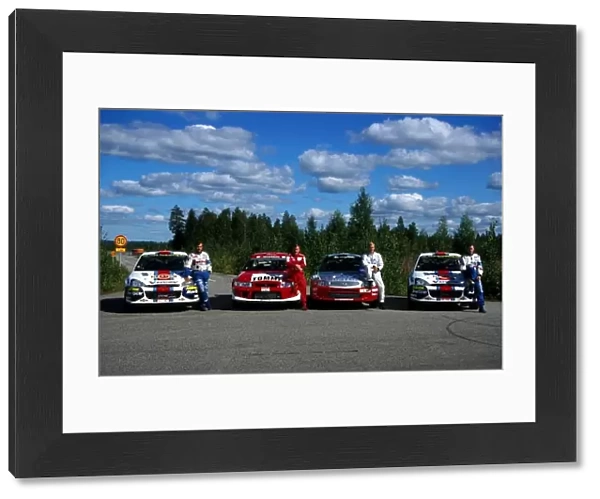 World Rally Championship: L-R, B-F: Juha Kankunnen, Colin McRae, Carlos Sainz, Tommi Makinen all share the same number of WRC wins