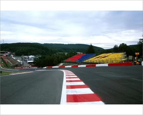 Formula One World Championship: The awesome Eau Rouge corner at Spa Francorchamps, looking down the hill