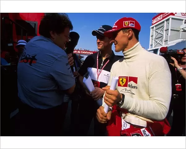 Formula One World Championship: L-R: Norbert Haug, Ralf Schumacher, Michael Schumacher