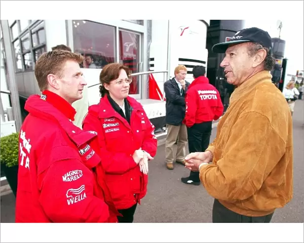 Formula One World Championship: Allan McNish Toyota, his fiancee Kelly and Jo Ramirez talk