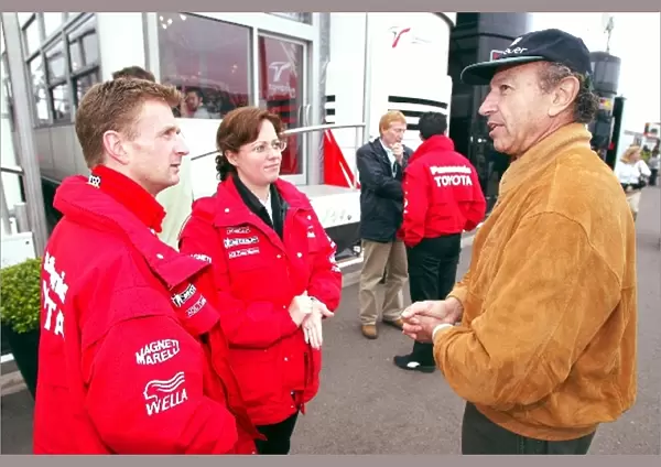 Formula One World Championship: Allan McNish Toyota, his fiancee Kelly and Jo Ramirez talk