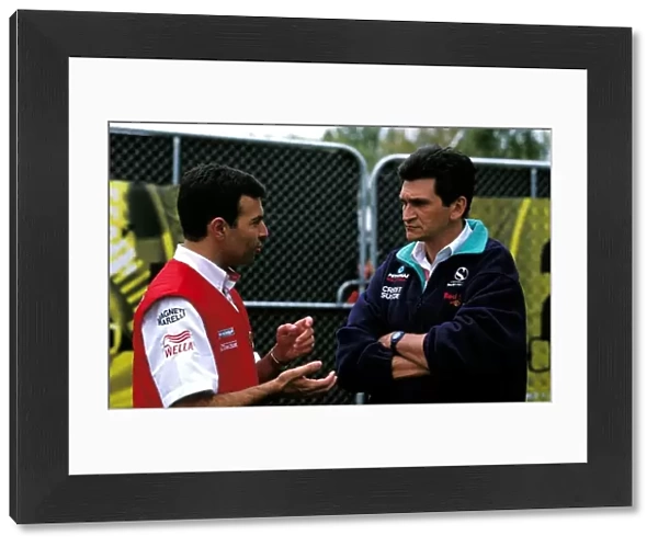 Formula One World Championship: Loic David Toyota Chief Race Engineer, talks with Jacky Eeckelaert Sauber Race Engineer