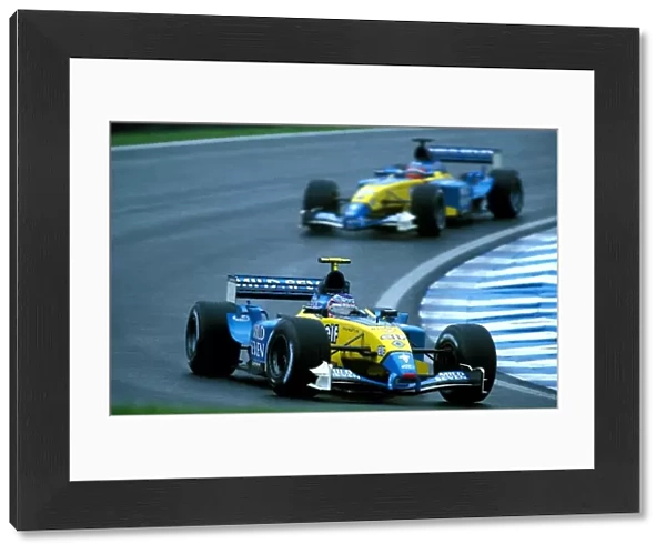 Formula One World Championship: Jarno Trulli Renault R23 who picked up the final world championship point with an eighth place finish, leads