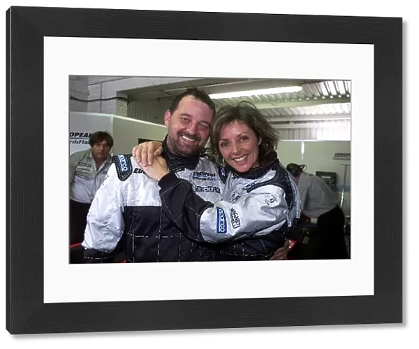 Minardi 2 Seater Celebrity Day: Carol Vorderman with Minardi Team owner Paul Stoddart