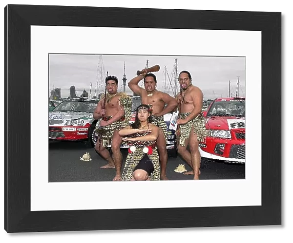 World Rally Championship: Maori dancers pose with the cars