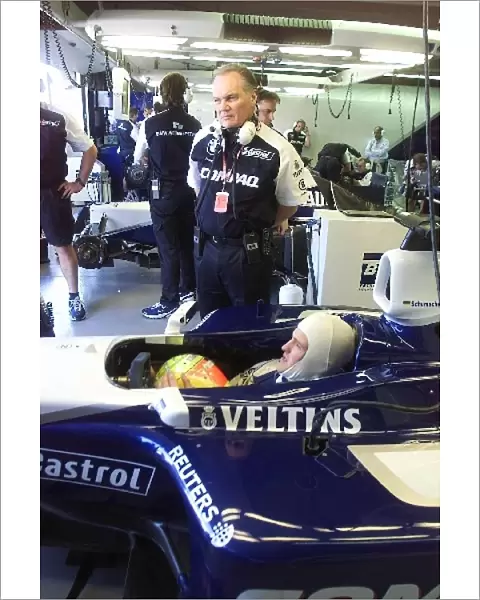 Formula One World Championship: Patrick Head Williams Technical Director, Ralf Schumacher BMW Williams FW23