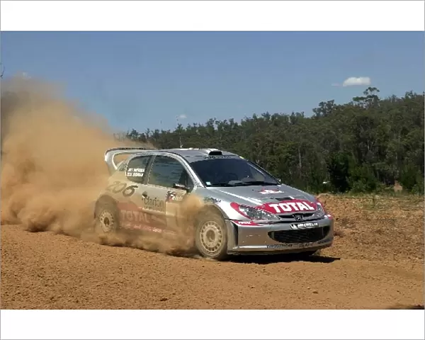 World Rally Championship: Marcus Gronholm Peugeot 206 WRC on stage 2. He leads the overall timesheets at the end of day one