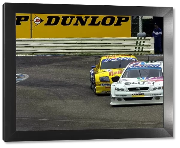 German DTM Championship: Alain Menu Opel Astra V8 Coupe clashes with Christijan Albers Audi TT