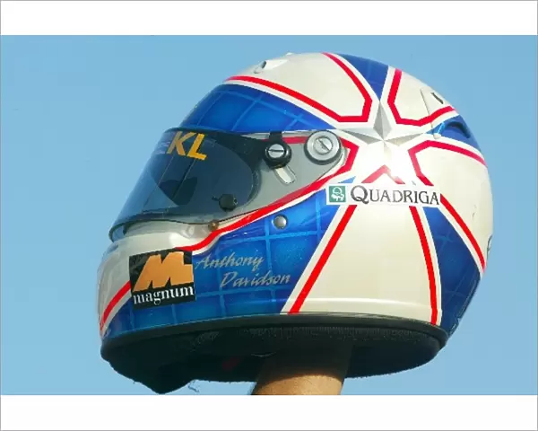 Formula One World Championship: The helmet of Anthony Davidson who is set to make his GP debut with Minardi