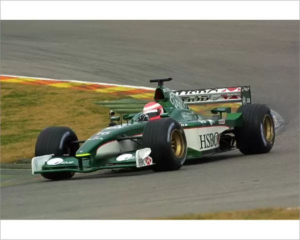 Formula One Testing: Niki Lauda Jaguar Team Principal drives the Jaguar Cosworth R2