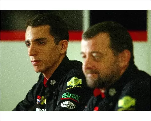Formula One World Championship: Justin Wilson, at a press conference with Paul Stoddart Minardi Team Owner, is the first driver to be announced
