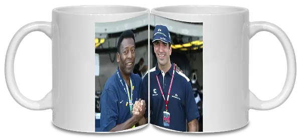 Formula One World Championship: football legend Pele with Marc Gene Williams Test Driver