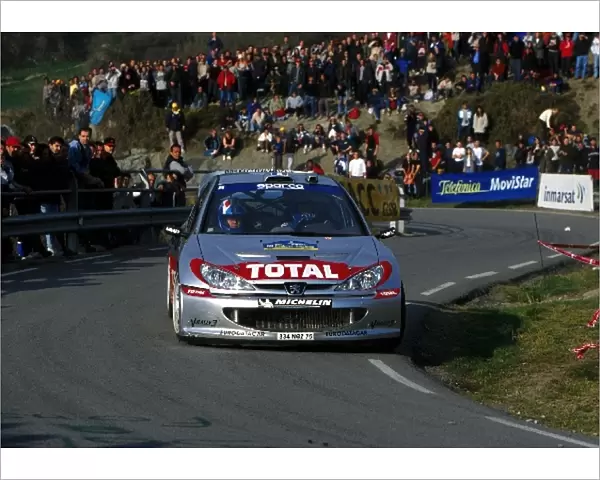 World Rally Championship: Rally winner Gilles Panizzi on his way to victory in a Peugeot 206 WRC