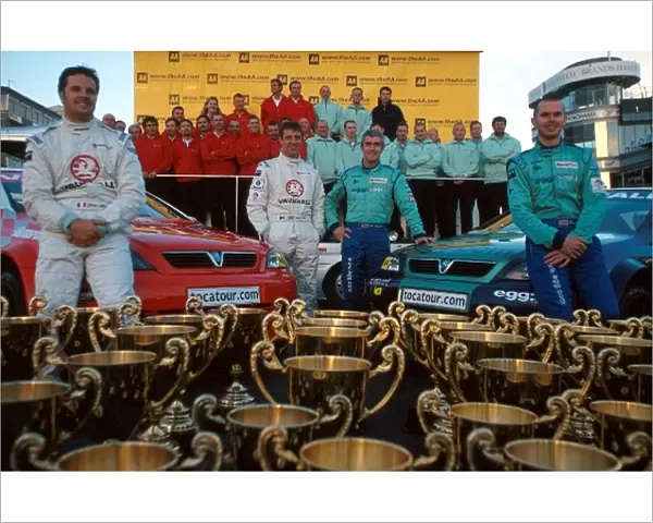 British Touring Car Championship: The Vauxhall team, with drivers Yvan Muller, Jason Plato, Phil Bennett, and James Thompson display the impressive