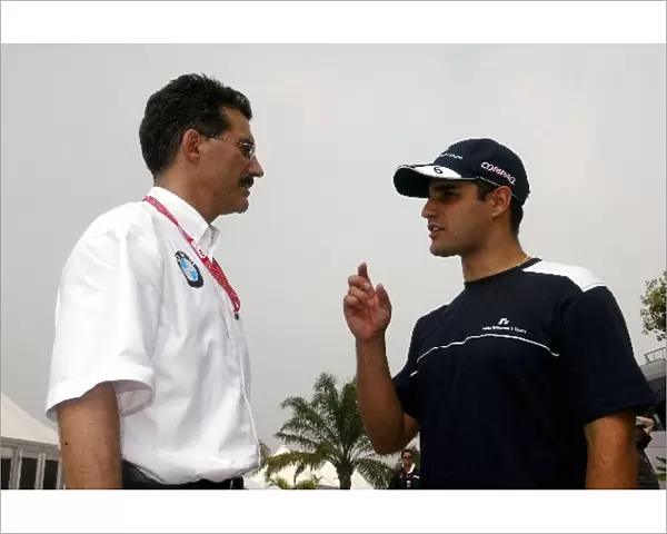 Formula One World Championship: Dr Mario Theissen BMW Motorsport Director with Juan Pablo Montoya Williams