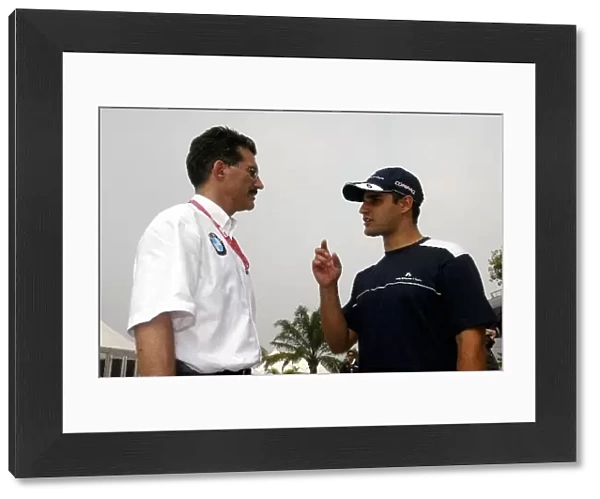 Formula One World Championship: Dr Mario Theissen BMW Motorsport Director with Juan Pablo Montoya Williams