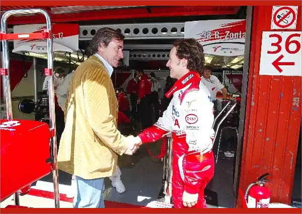 Formula One World Championship: Toyota guest Carlos Sainz Citroen rally driver meets Cristiano Da Matta Toyota