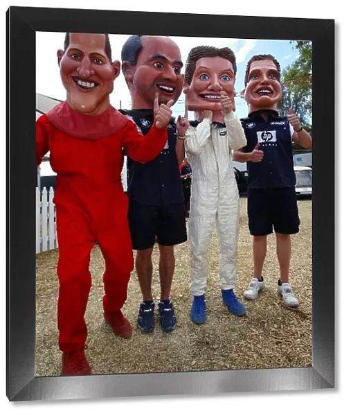 Formula One World Championship: F1 caricatures: Michael Schumacher Ferrari; Juan Pablo Montoya Williams; David Coulthard McLaren; Ralf Schumacher