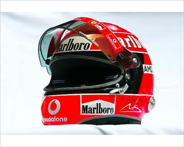 Formula One World Championship: The helmet of Michael Schumacher Ferrari
