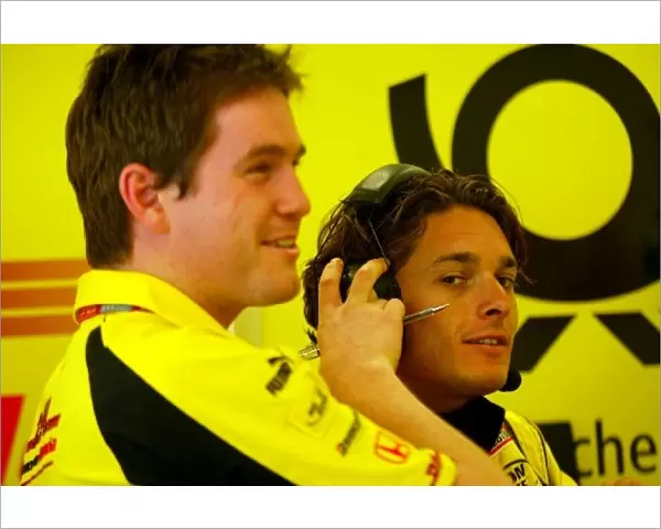 Formula One World Championship: Rob Smedley Jordan Race Engineer with Giancarlo Fisichella Jordan
