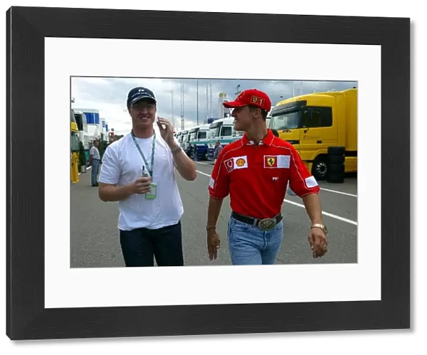 Formula One World Championship: Brothers Ralf and Michael Schumacher of Williams and Ferrari respectively