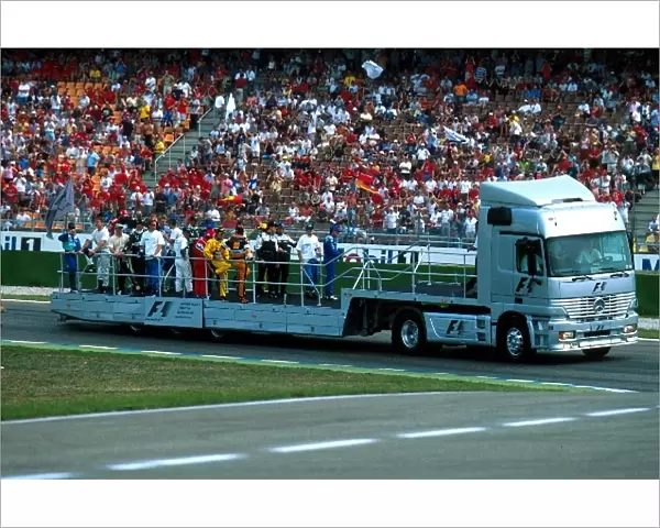 Formula One World Championship: The drivers parade around Hockenheim before the race