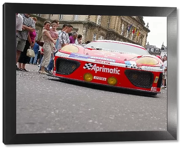 FIA GT Championship: A JMB Racing Ferrari 360 Modena is paraded around the streets of Spa
