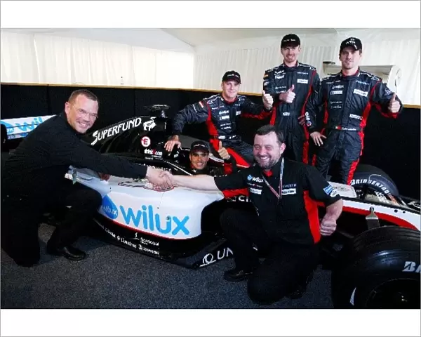 Formula One World Championship: Ruud Wildschut Managing Director of Wilux Benilux BV, and Paul Stoddart Minardi Team Owner at the launch of