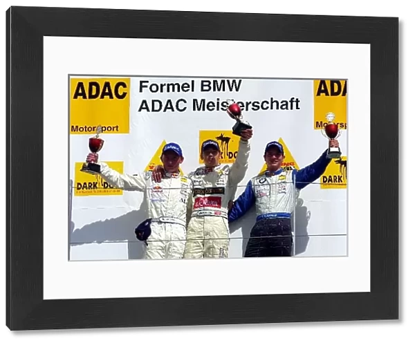 ADAC Formula BMW Championship: The podium Left to Right: Rienhard Kofler Maximillian Gotz Christian Mamerow